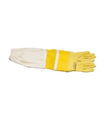Imkerhandschoenen, leer & ventilatie geel - BeeFun®