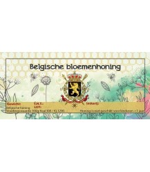 Belgische bloemenhoning aquarel etiket (rechthoekig)