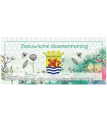 Zeeuwse bloemenhoning aquarel etiket (rechthoekig)