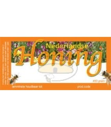 Honingetiket voor 450 gr bloemen met met of zonder soortnaam