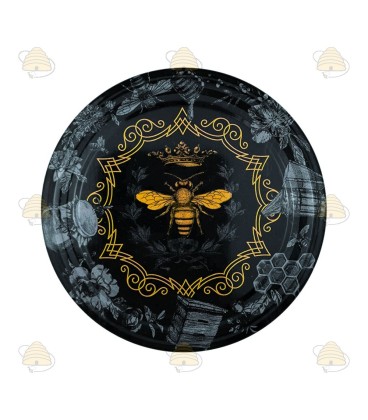 Deksels zwart bijen thema geïllustreerd, 82 mm TO deksel, 12 stuks