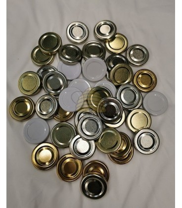 Tweedekans: Deksels assorti, 43 mm TO, goud, wit en zilver