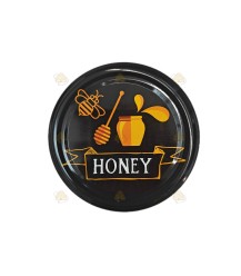 Deksels zwart & geel "Honey", 82 mm TO deksels, 12 stuks