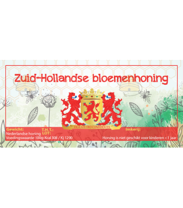 Etiket Zuid-Hollandse bloemenhoning 100 stuks