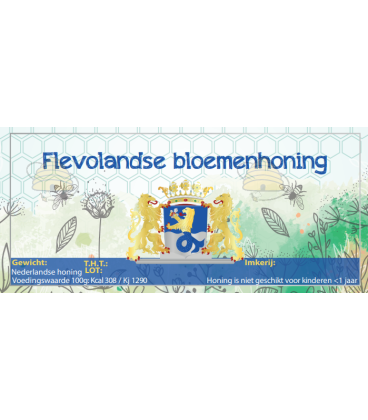 Etiket Flevolandse bloemenhoning 100 stuks