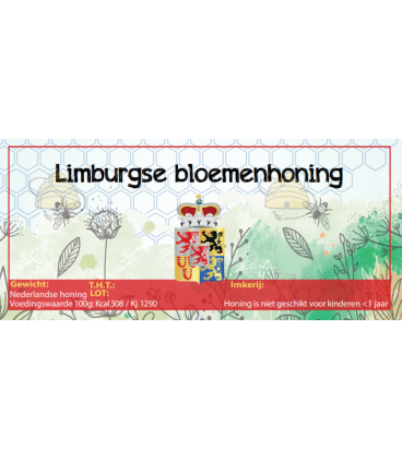 Etiket Limburgse bloemenhoning 100 stuks