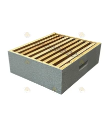 Langstroth US enkelwandige honingkamer - grijs/blauw geverfd Langstroth US enkelwandige honingkamer - grijs/blauw geverfd