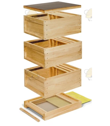 Bijenkast Duits Normaal hout - lage bodem