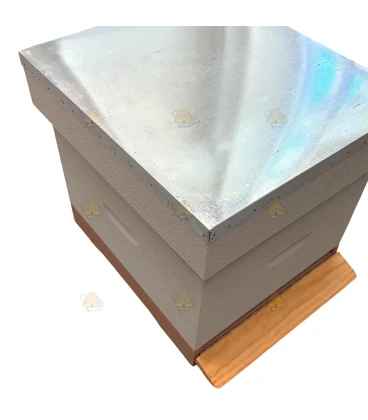 Spaarkast grenen (1bk, 1hk) - zandgrijs geverfd