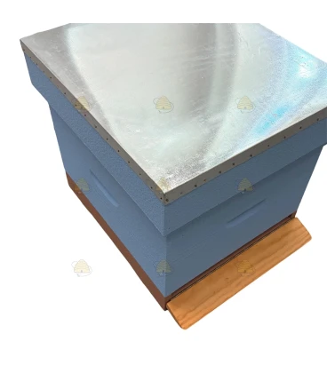 Spaarkast grenen (1bk, 1hk) - lichtblauw geverfd