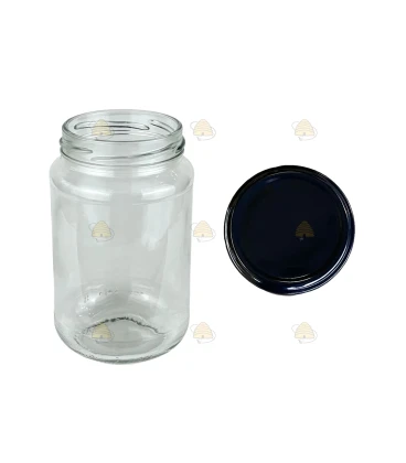 Ronde glazen potten 60 stuks - 375 ml / 450 gram, met keuze uit deksels (TO 63 mm)