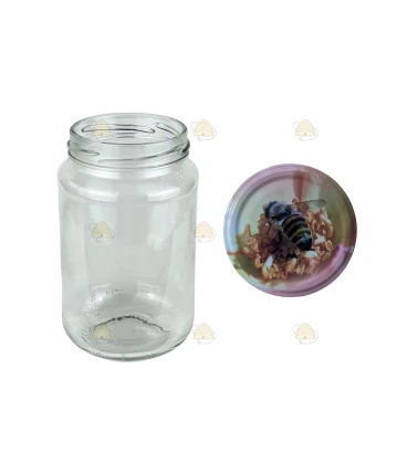 Ronde glazen potten 60 stuks - 375 ml / 450 gram, met keuze uit deksels (TO 63 mm)