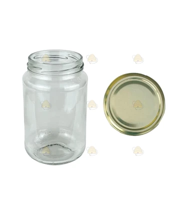 Ronde glazen potten 60 stuks - 375 ml / 450 gram, met keuze uit deksels (TO 63 mm)