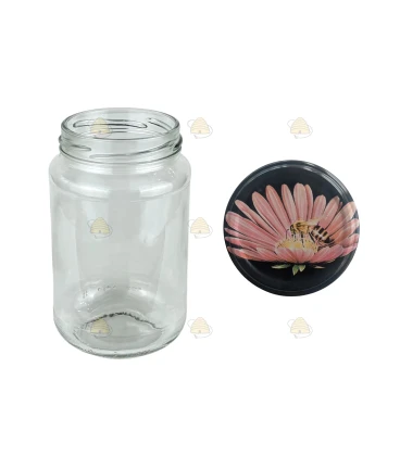 Ronde glazen potten 60 stuks - 375 ml / 450 gram, met keuze uit deksels (TO 63 mm)