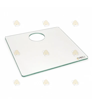 Spaarkast glazen dekplank met voergat 47,3 x 42,1 cm en bijenuitlaat RVS