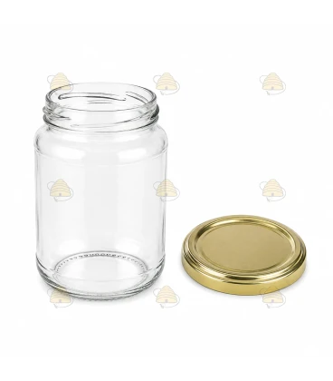Ronde glazen potten 60 stuks - 375 ml / 450 gram, met keuze uit deksels (TO 63 mm)