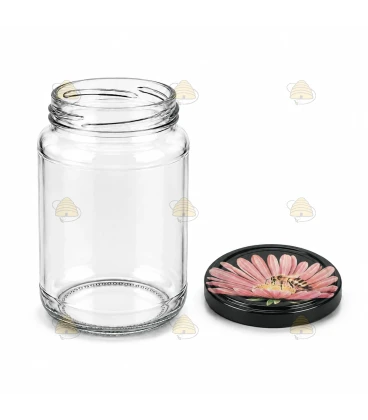 Ronde glazen potten 60 stuks - 375 ml / 450 gram, met keuze uit deksels (TO 63 mm)