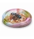 Roze bloem met bij, 63 mm TO deksel, 60 stuks