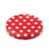 Deksels rood met stippen, 82 mm TO deksels, 12 stuks