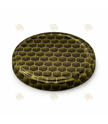 Deksel goudkleurig levendig raat motief, 82 mm TO , 12 stuks