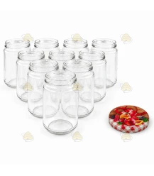 Ronde glazen potten 36 stuks - 750 ml / 1000 gram, met keuze uit deksels (TO 82 mm)