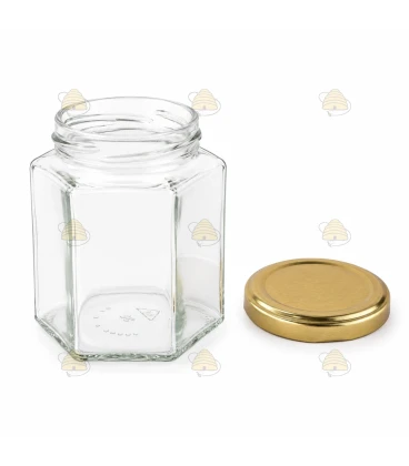 Hexagonale pot 390ml / 500g, met deksel