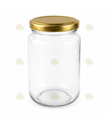 Ronde glazen potten - 375 ml / 450 gram, met deksel (TO 63 mm)