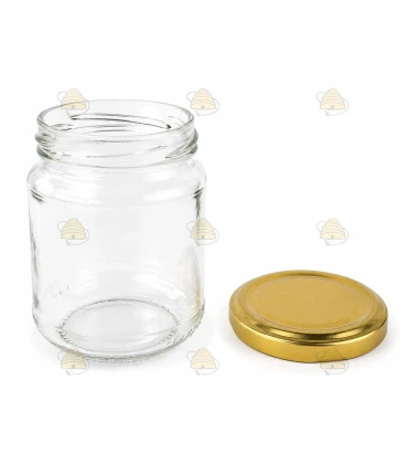 Ronde glazen potten - 212 ml / 250 gram, met deksel (TO 63 mm)