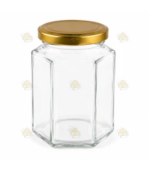 Hexagonale pot 196ml / 250g, met deksel