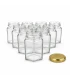 Hexagonale glazen potten 75 stuks - 196 ml / 250 gram, met keuze uit deksels (TO 58 mm)
