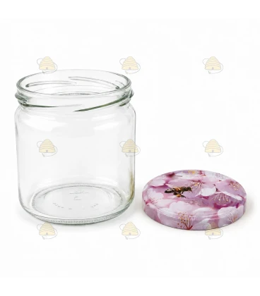 Ronde glazen potten 36 stuks - 388 ml / 500 gram, met keuze uit deksels (TO 82 mm)