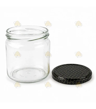 Ronde glazen potten 36 stuks - 388 ml / 500 gram, met keuze uit deksels (TO 82 mm)