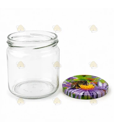 Ronde glazen potten 36 stuks - 388 ml / 500 gram, met keuze uit deksels (TO 82 mm)