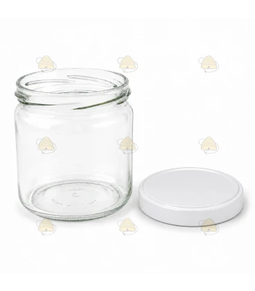 Ronde glazen potten 36 stuks - 388 ml / 500 gram, met keuze uit deksels (TO 82 mm)