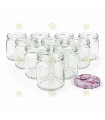 Ronde glazen potten 36 stuks - 388 ml / 500 gram, met keuze uit deksels (TO 82 mm)