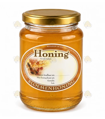 Ovaal bruin honingetiket