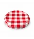 Deksel rood/wit jampot (klik knop / RSB) , 63 mm TO - 20 stuks