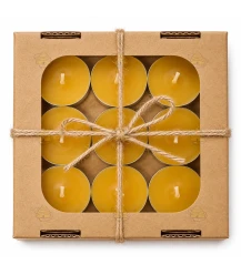 Theelichtjes van bijenwas – set van 9