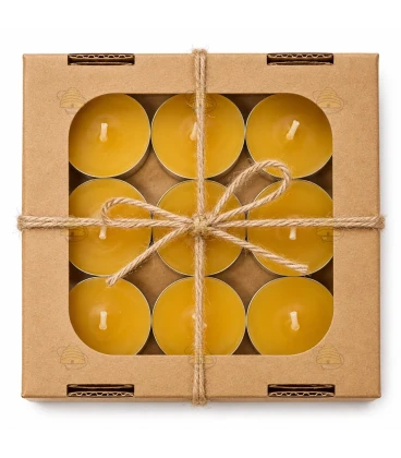 Theelichtjes van bijenwas – set van 9