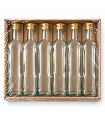 Glazen flessen Marasca 6 stuks - 500 ml, met deksel